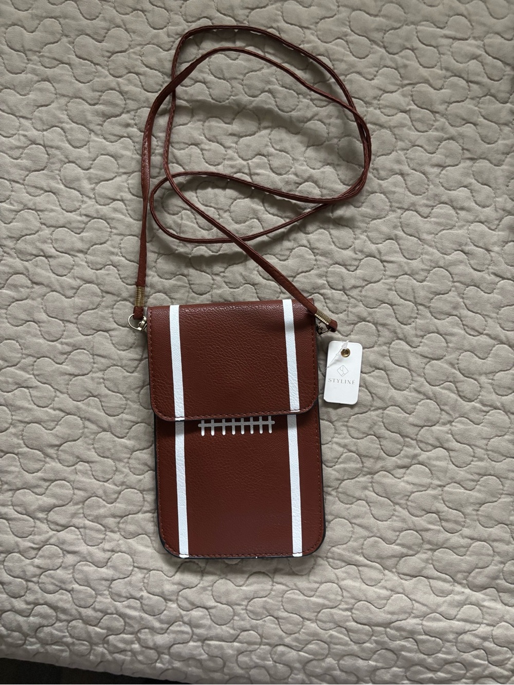 football-themed cellphone crossbody pouch bag